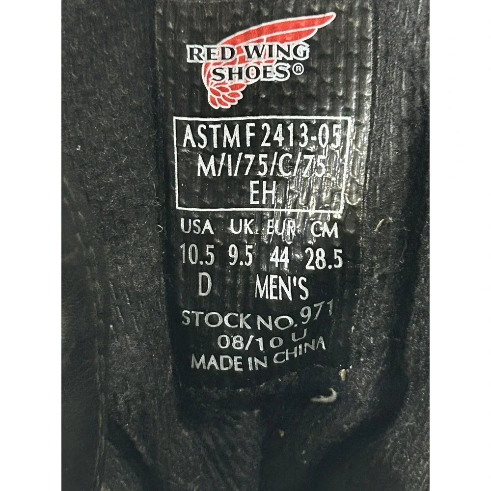 REDWING‎ 971 black leather SIZE 10 1/2 BIKER boots
